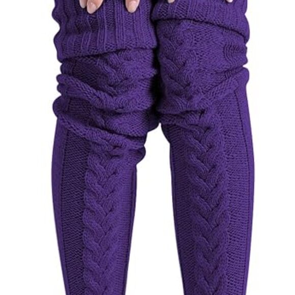 Woman's  Purple Thigh High Socks - Picture 4 of 4